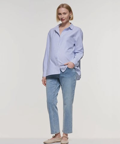 Bump City The Classic Cotton Top (Blue Stripe)