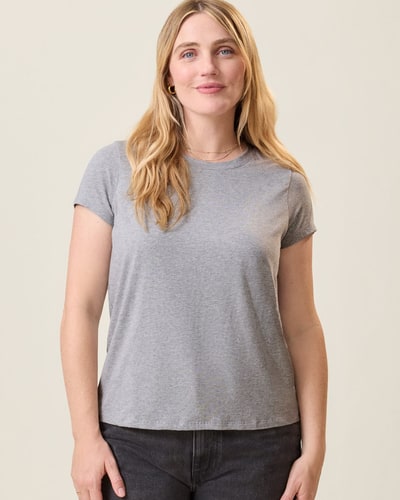 Kindred Bravely Slim Fit Modal Nursing T-shirt | Grey Heather
