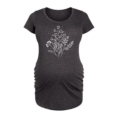 Kohl's Maternity Fall Flowers Graphic Tee
