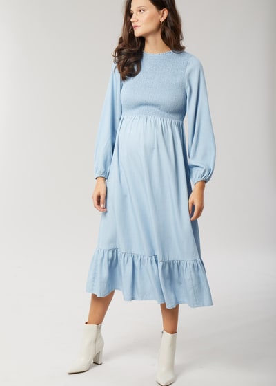 Ingrid & Isabel Meadow Chambray Maternity Dress