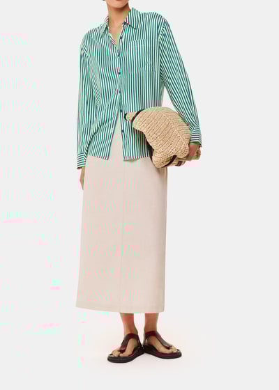 For The Creators Stripe Linen Blend Shirt