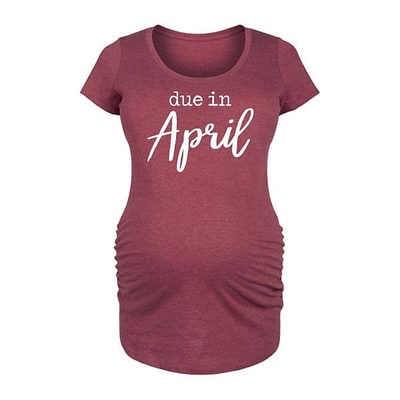 Kohl's Maternity Due In April Graphic Tee
