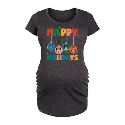 Kohl's Disney's Mickey Mouse & Friends Maternity Holiday Ornament Graphic Tee