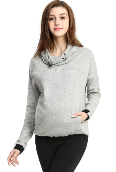 Kimi + Kai Kimi + Kai Maternity "Samara" Cowl Neck Nursing Hoodie