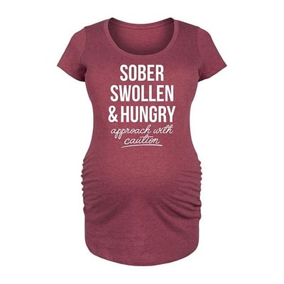 Kohl's Maternity Sober Swollen And Hungry Graphic Tee