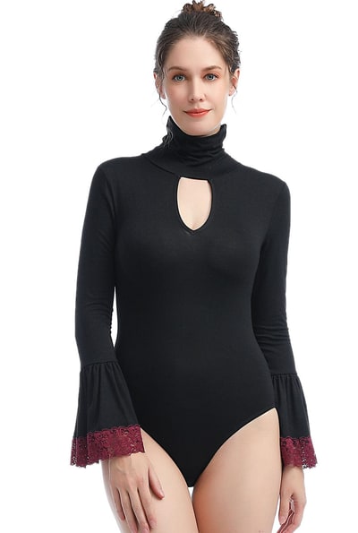 Kimi + Kai Kimi + Kai Women's "Dea" Cut Out Bell Sleeve Bodysuit