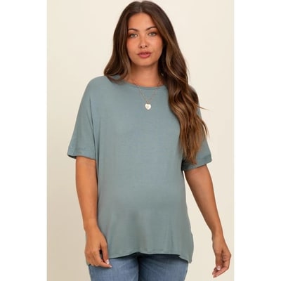 Target Pinkblush Light Olive Relaxed Fit Maternity T-Shirt XL