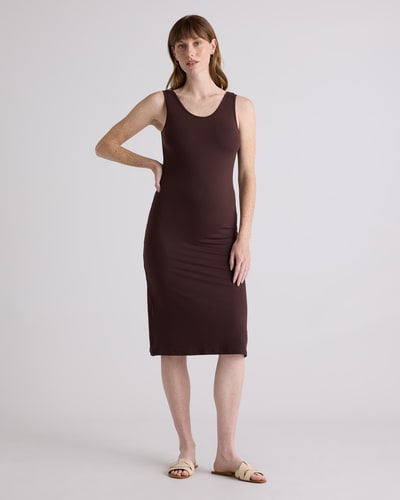 Quince Recycled Knit Maternity Tank Midi Dress