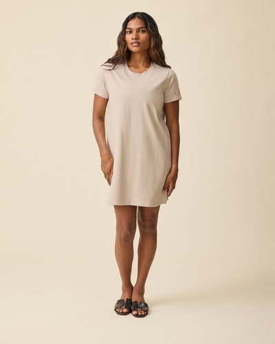 Kindred Bravely Classic Nursing T-shirt Mini Dress | Sand