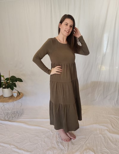 Close to the Heart Long Sleeved Cotton Layered Dress