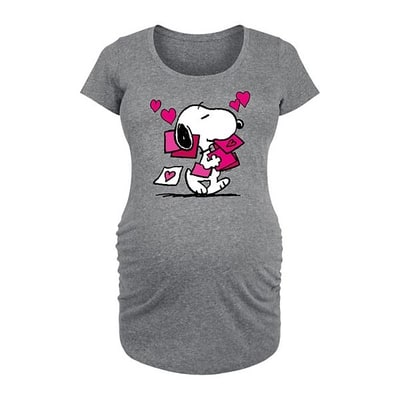 Kohl's Maternity Peanuts Snoopy Valentine Cards Graphic Tee