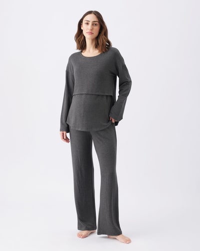 Ripe Maternity Super Soft Lounge Pant  Charcoal Marle