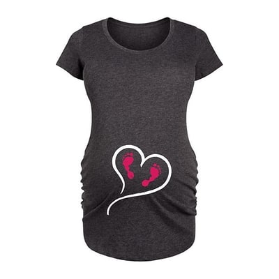 Kohl's Maternity Heart Footprints Graphic Tee