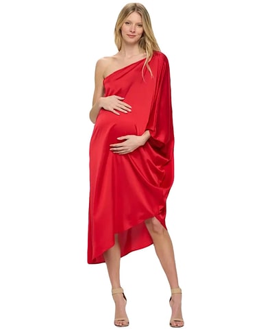 Bump City The Allegra Satin One-Shoulder Dress