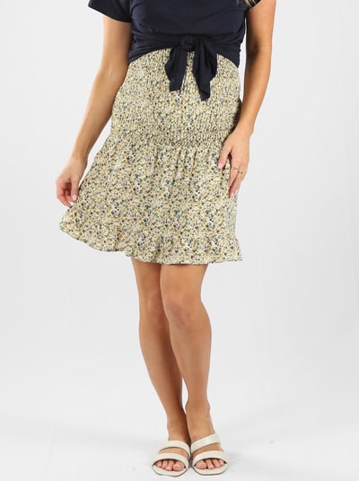 Angel Maternity Shirred Maternity Skirt in Green Flora