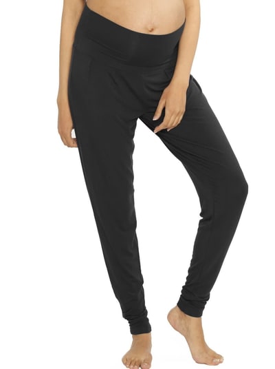 Angel Maternity Ella Cuffed Maternity Comfort Lounge Pants in Black