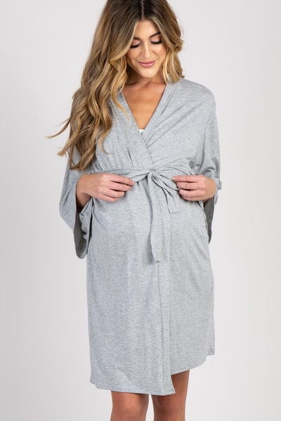 PinkBlush PinkBlush Heather Grey Delivery/Nursing Maternity Robe