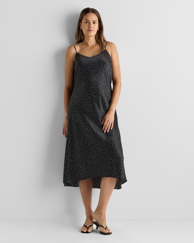 Quince Washable Stretch Silk Maternity Slip Dress