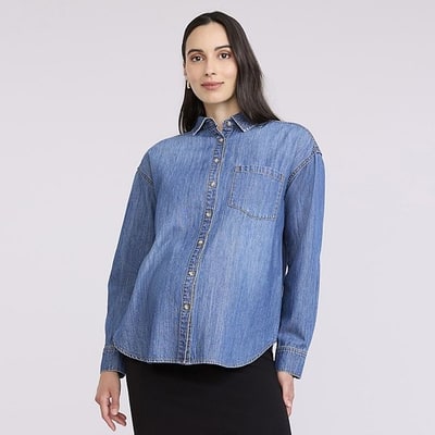 Kohl's Maternity Motherhood® Denim Long-Sleeve Shirt