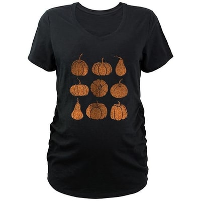 Kohl's Maternity Flower Print Pumpkins Graphic Tee
