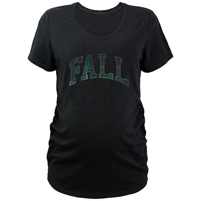Kohl's Maternity Fall Plaid Print Graphic Tee