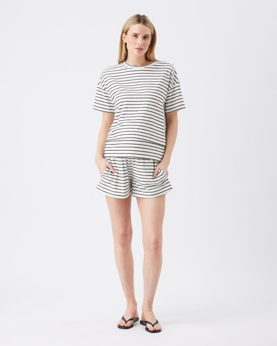 Ripe Maternity Jada Stripe Short White / Black