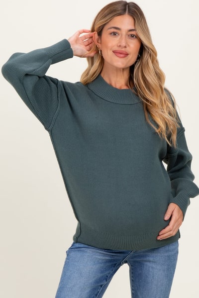 PinkBlush Jade Wide Neck Drop Shoulder Maternity Sweater