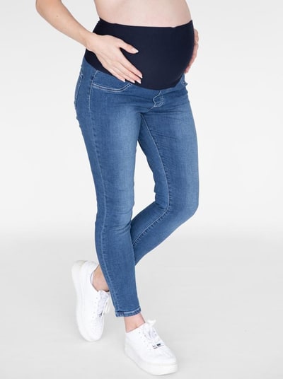 Angel Maternity Over the Bump Skinny Fit Maternity Denim Jeans in Mid Blue