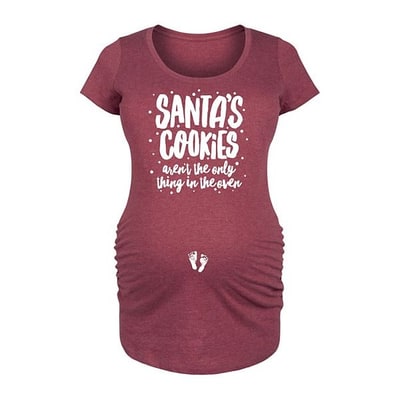 Kohl's Maternity Santa's Cookies Graphic Tee