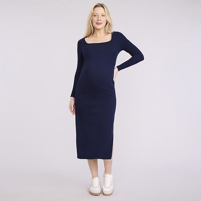 Kohl's Maternity Motherhood® Long Sleeve Square Neck Bodycon Maxi Dress