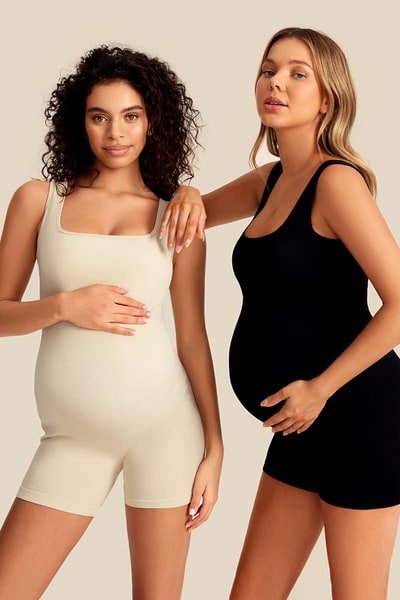Summer Mae Square Neck Ribbed Sleeveless Maternity Bodysuit