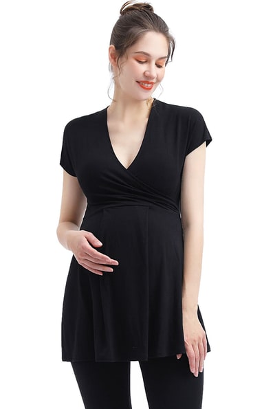 Kimi + Kai Kimi + Kai Maternity Essential V Neck Wrap A-Line Nursing Top