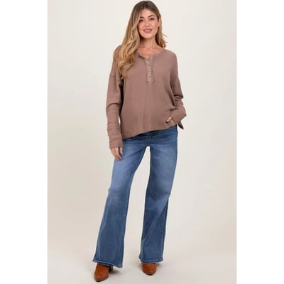 Target Pinkblush Blue Washed Wide Leg Maternity Jeans 29