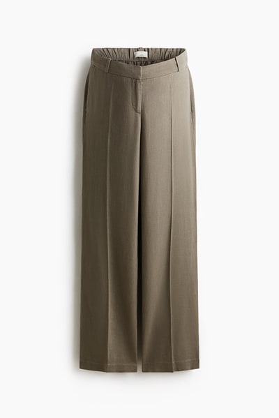 H&M MAMA Linen-Blend Dress Pants
