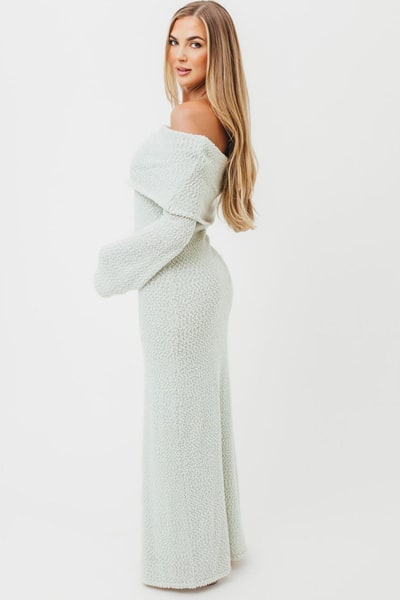Worth Collective Nora Knit Maxi Dress in Seafoam - Bump Friendly