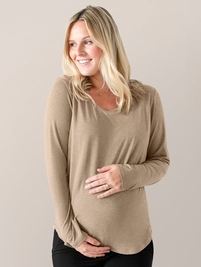 Kindred Bravely Bamboo Maternity & Nursing Long Sleeve T-shirt | Wheat