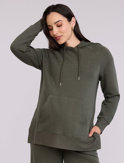 Motherhood Maternity Maternity Tunic Hoodie with Side Slits