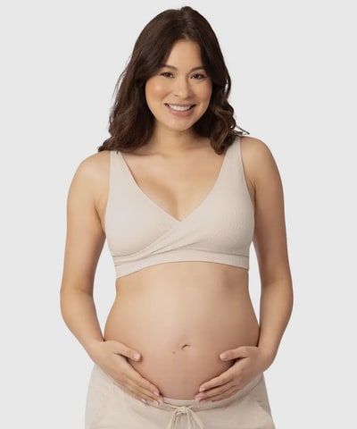 Bump City Sublime Adjustable Crossover Nursing & Lounge Bra (Stone)