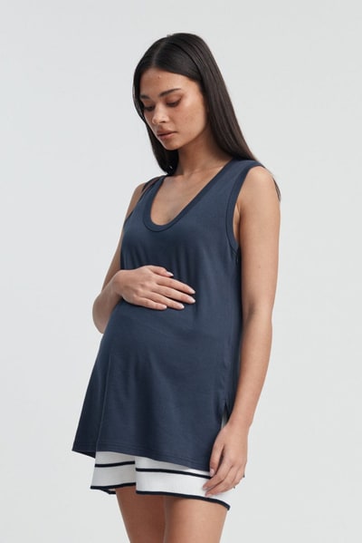 Legoe Heritage Organic Cotton Wide Strap Tank (Dark Navy)