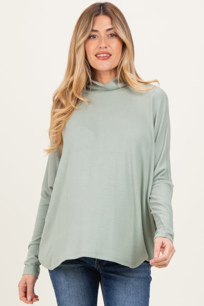 PinkBlush Sage Draped Oversized Turtleneck Dolman Sleeve Maternity Top