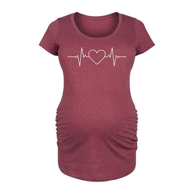 Kohl's Maternity Heart EKG Graphic Tee
