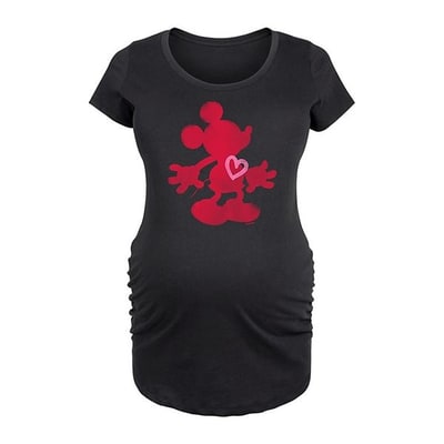 Kohl's Disney's Mickey Mouse Maternity Heart Ink Wash Graphic Tee