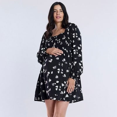 Kohl's Maternity Motherhood® Smocked Babydoll Mini Dress