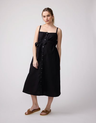 Ingrid & Isabel Button Front Midi Maternity Dress
