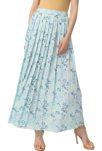 Kimi + Kai Kimi + Kai Women Print Box Pleat Maxi Skirt