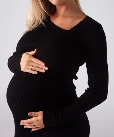 Bump City Luxe Knit Set (Black): Crop Sweater