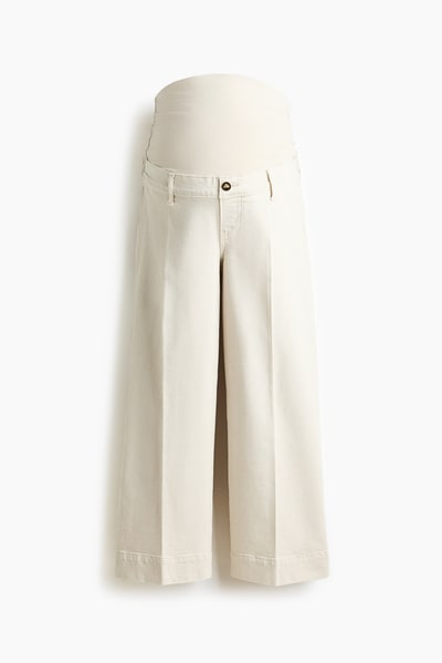 H&M MAMA Wide-Leg High-Waist Ankle Jeans