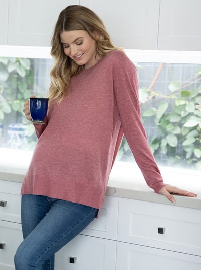 Angel Maternity Maternity Oversize Wool Knit Jumper - Rose