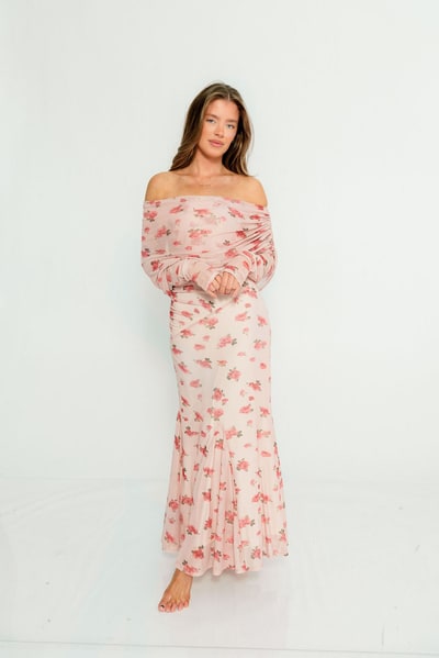Worth Collective Azaleia Maxi Dress in Pink - Bump Friendly (size up for maternity)