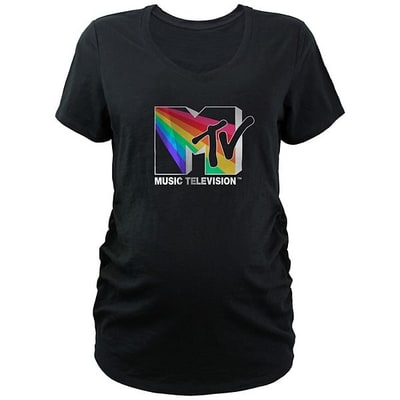 Kohl's Maternity MTV Rainbow Beam Logo Graphic Tee